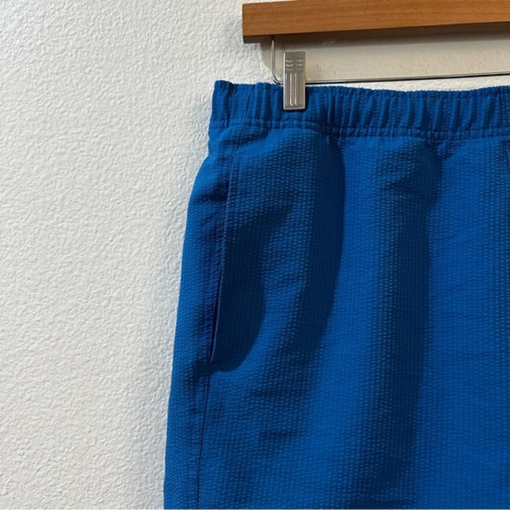 Theory Men's Jace Splash Seer Elastic‎ Waist Swim Shorts Size Large Sail Blue